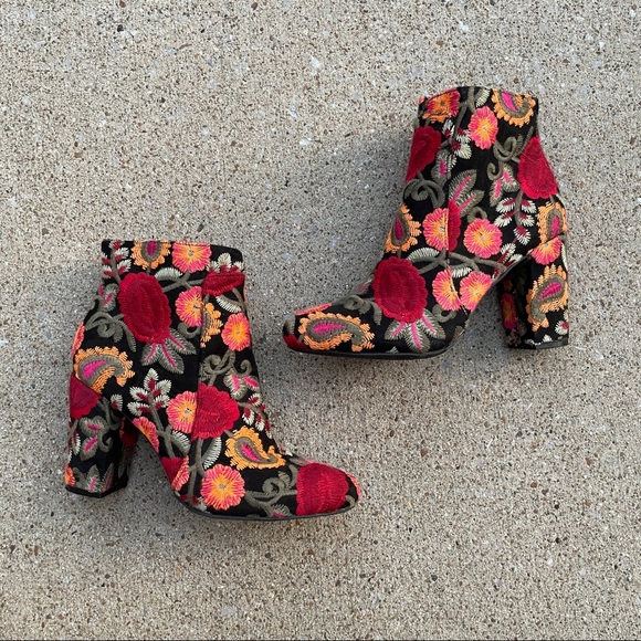 Mia Floral Rosebud Embroidered Bootie 
